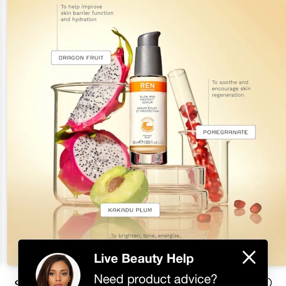 NIB REN glow and protect serum - Picture 5 of 15